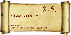 Kühne Vitális névjegykártya