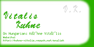 vitalis kuhne business card